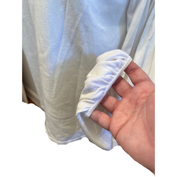 Milly White Sweater Top Knit Cold Shoulder Long Sleeve Ruffled Collar Feminine M - Picture 9 of 16